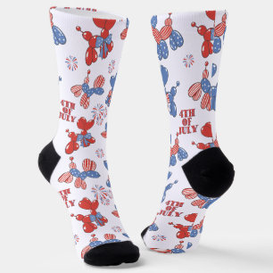 Niedlicher 4. Juli Ballon Hunde Socken