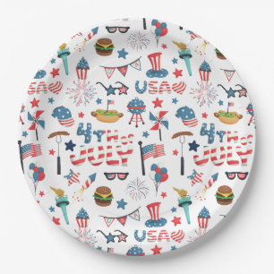 Niedlicher 4. Juli Patriotic Paper Tellers Pappteller