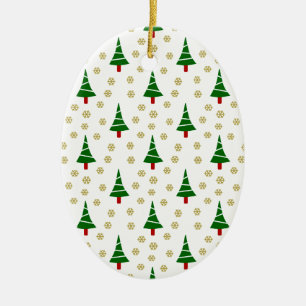 Niedlicher 579 Weihnachtsbaum und Schneeflocke Keramikornament