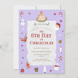 Niedlicher 5. Weihnachtsfeiertag Sechs Gänse-A-Par Einladung