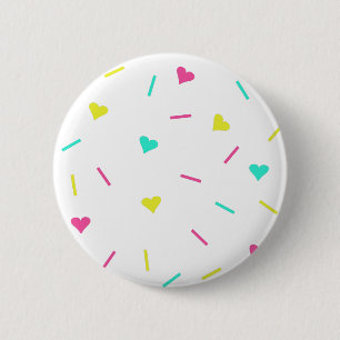 Niedlicher 80er Pastel Hearts & Sprinkles - indivi Button