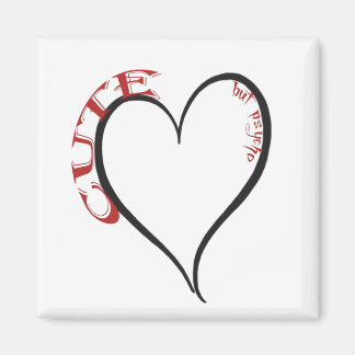 Niedlicher, aber Psycho Black Heart Red Schriftart Magnet