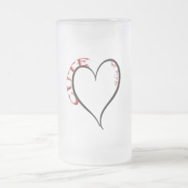 Niedlicher, aber Psycho Black Heart Red Schriftart Mattglas Bierglas