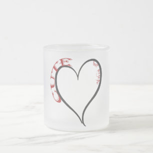 Niedlicher, aber Psycho Black Heart Red Schriftart Mattglastasse