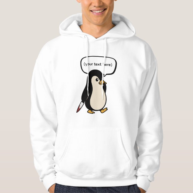 Niedlicher, aber schelender Pinguin Hoodie (Vorderseite)