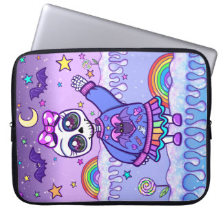 Niedlicher, aber spöttischer Skeleton-Girl-Laptop- Laptopschutzhülle