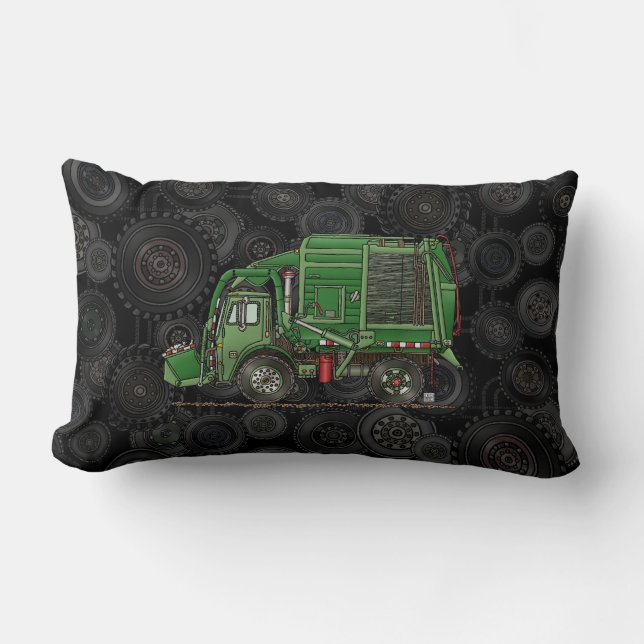 Niedlicher Abfall-LKW-Abfall-LKW Lendenkissen (Vorderseite)