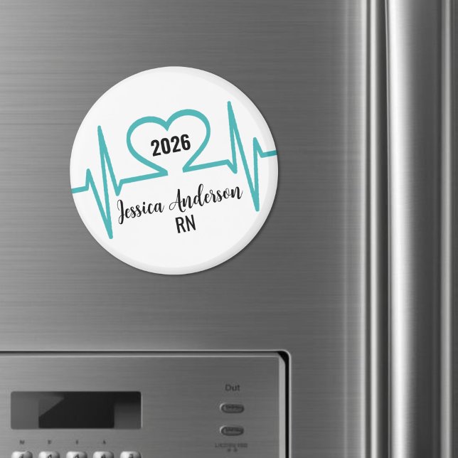 Niedlicher Abschluss Ärztin Krankenpflegerin Magnet (Cute Graduation Heart Beat Doctor Nurse Medical Magnet)