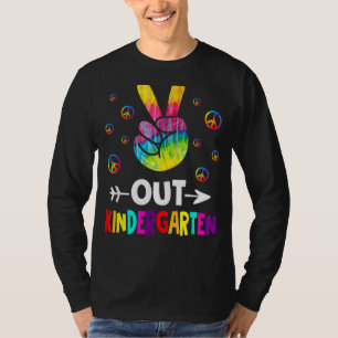 Niedlicher Abschluss Gefärbte Krawatte Peace Sign T-Shirt