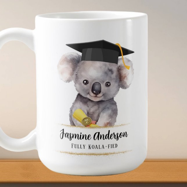 Niedlicher Abschluss Koala personalisiert Kaffeetasse (Von Creator hochgeladen)