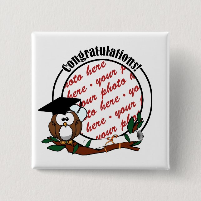 Niedlicher Abschluss mit Cap & Diploma Button (Vorderseite)