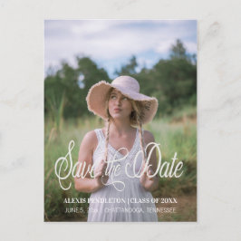 Niedlicher Abschluss Save the Date Girl Foto Postkarte