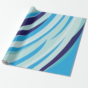 Niedlicher Abstrakter blauer Diagonalstreifen Geschenkpapier