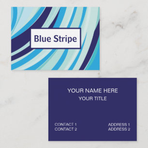 Niedlicher Abstrakter blauer Diagonalstreifen Visitenkarte