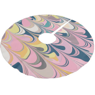 Niedlicher Abstrakter Marmorpinsel Polyester Weihnachtsbaumdecke