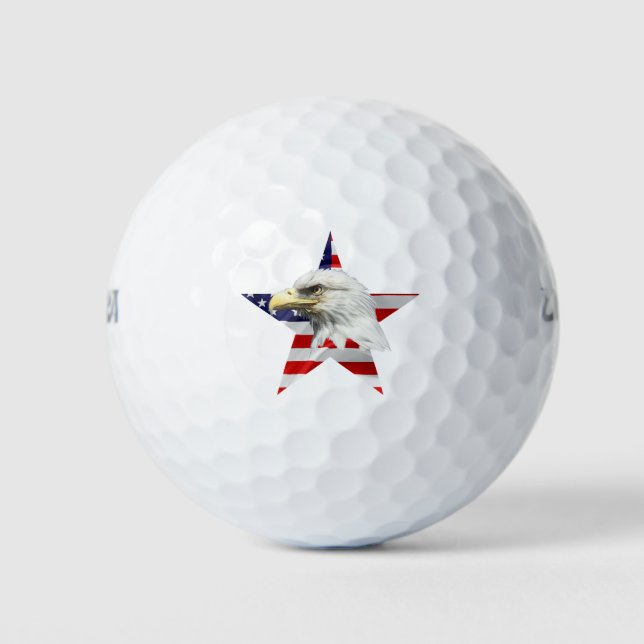Niedlicher Adler, die amerikanische Flagge, Patrio Golfball (Vorderseite)