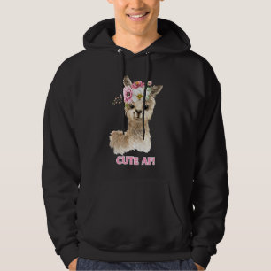 Niedlicher AF! Watercolor Llama Design Hoodie