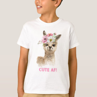 Niedlicher AF! Watercolor Llama Design T-Shirt