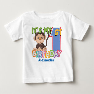Niedlicher Affe-1. Geburtstag Baby T-shirt