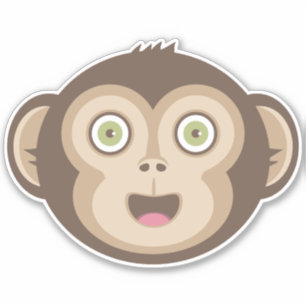 Niedlicher Affe - Adorable Chimpanzee Happy Face Aufkleber