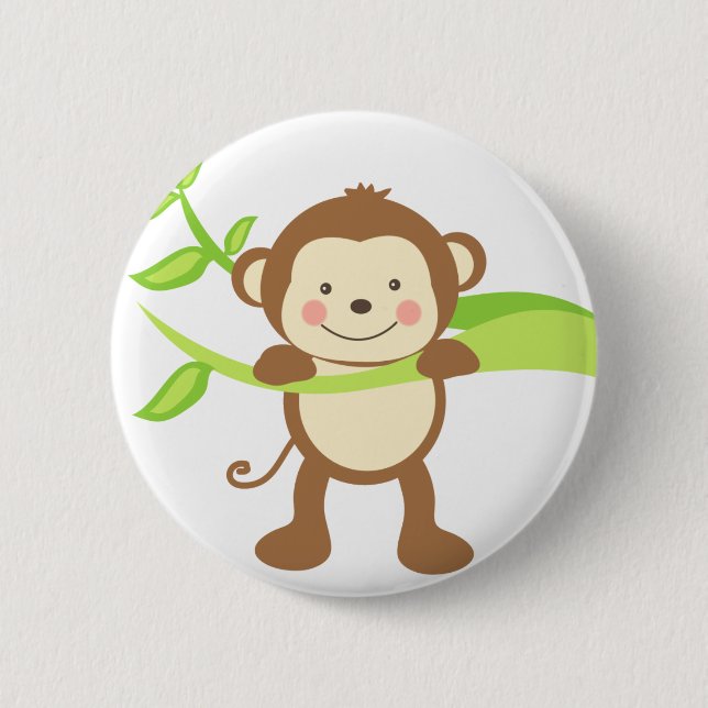 Niedlicher Affe Button (Vorderseite)