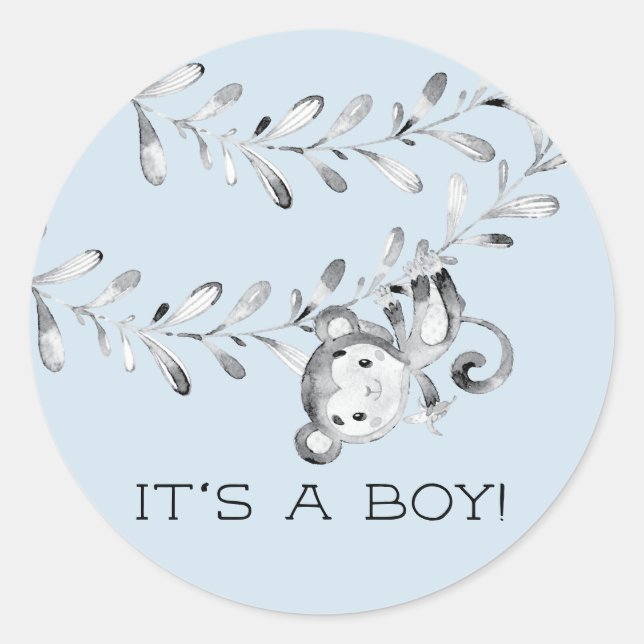 Niedlicher Affe Es ist ein Boy-Gefallen Sticker (Vorderseite)