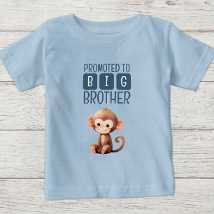 Niedlicher Affe Großbruder Blau Baby T-shirt
