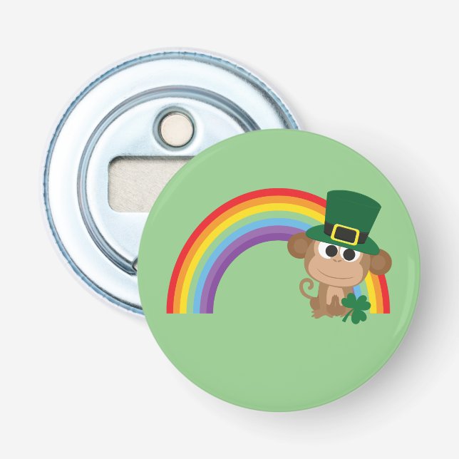Niedlicher Affe Leprechaun Flaschenöffner (Vorderseite)