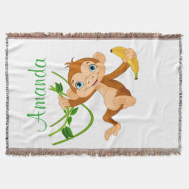 Niedlicher Affe mit Banane Decke