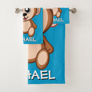 Niedlicher Affe Safari Cartoon Jungle Badhandtuch Set