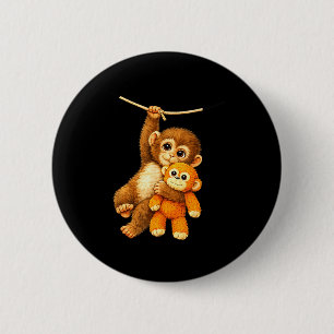 Niedlicher Affe schlägt Baby  Button