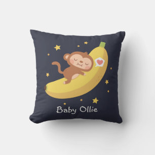 Niedlicher Affe umarmt Banana Funny Kids Room Deck Kissen