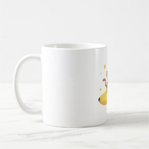 Niedlicher Affe umarmt Bananenmoon Kaffeetasse
