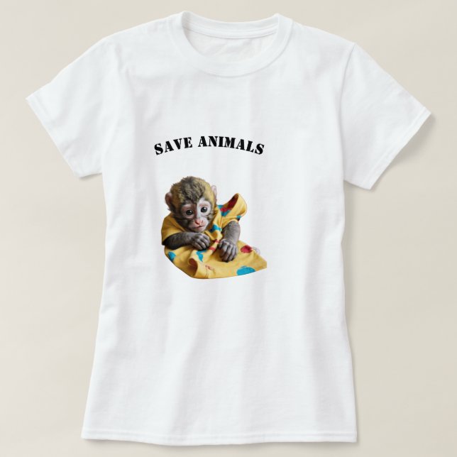 Niedlicher Affen-T - Shirt (Design vorne)