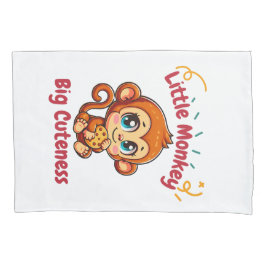 Niedlicher Affenschimpanse isst Kekse Cartoon Kissenbezug