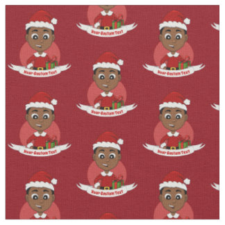 Niedlicher afrikanischer Weihnachtsjunge Cartoon Stoff