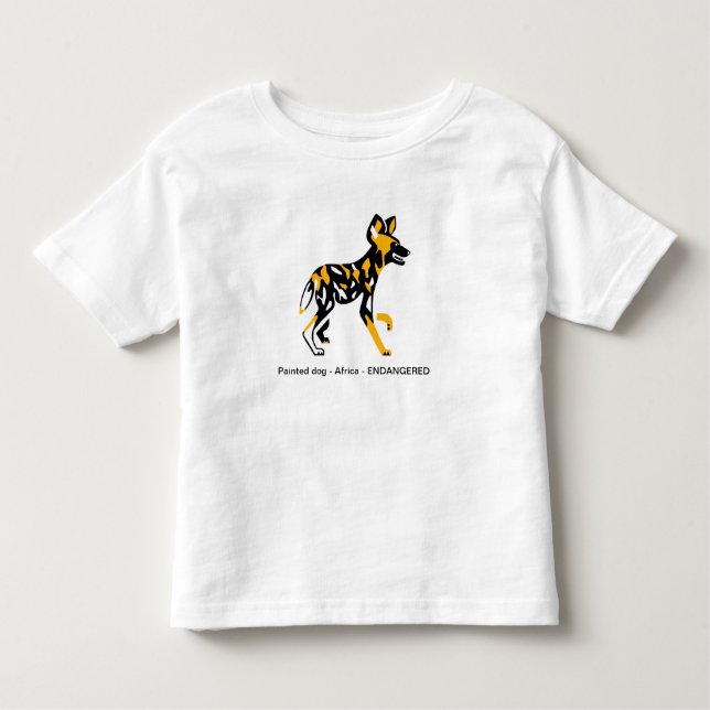 Niedlicher afrikanischer Wildhund - Gemalter Hund  Kleinkind T-shirt (Vorderseite)