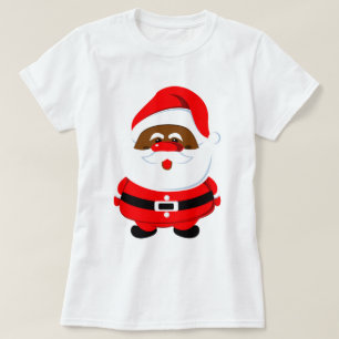 Niedlicher afroamerikanischer Weihnachtsmann T-Shirt