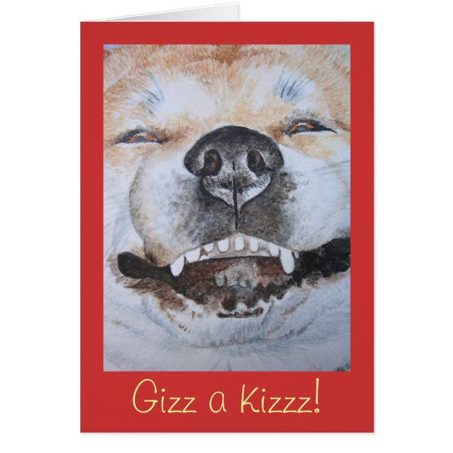 niedlicher akita lächelnder lustiger Hund (Vorne)