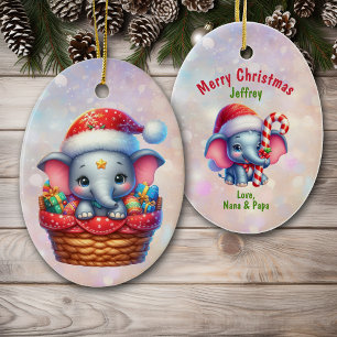 Niedlicher Aktionskorb Elephant Kids Keramik Ornament