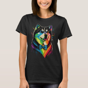 Niedlicher Alaskan Malamute Dog auf Alaskan Malamu T-Shirt