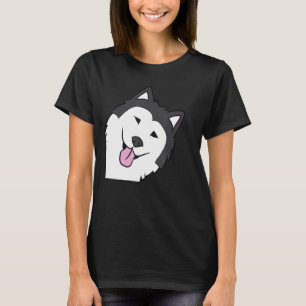 Niedlicher Alaskan Malamute Dog Peeking von der Se T-Shirt