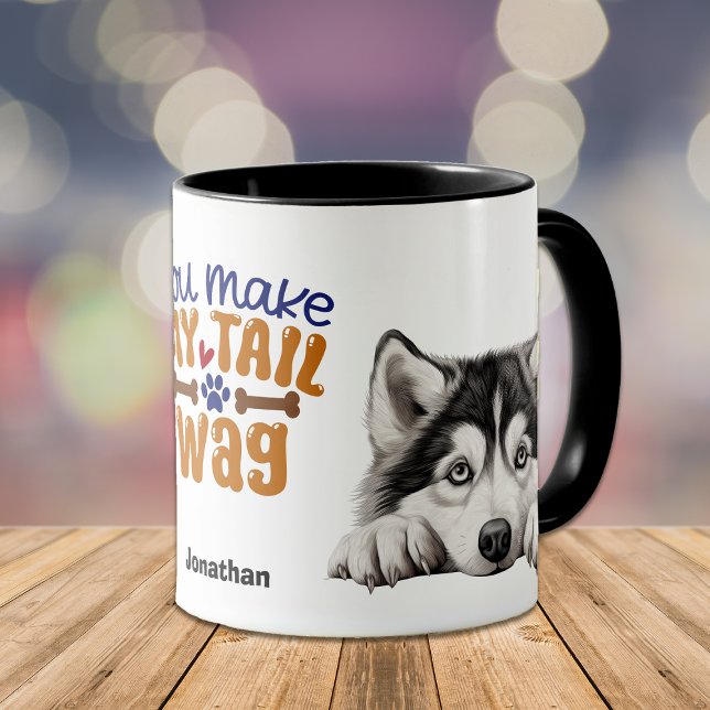 Niedlicher Alaskan Malamute Dog Sie machen meinen  Tasse (Von Creator hochgeladen)