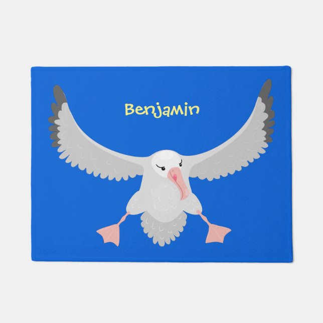 Niedlicher Albatross-Vogel mit Cartoon Fußmatte (Vorderseite)