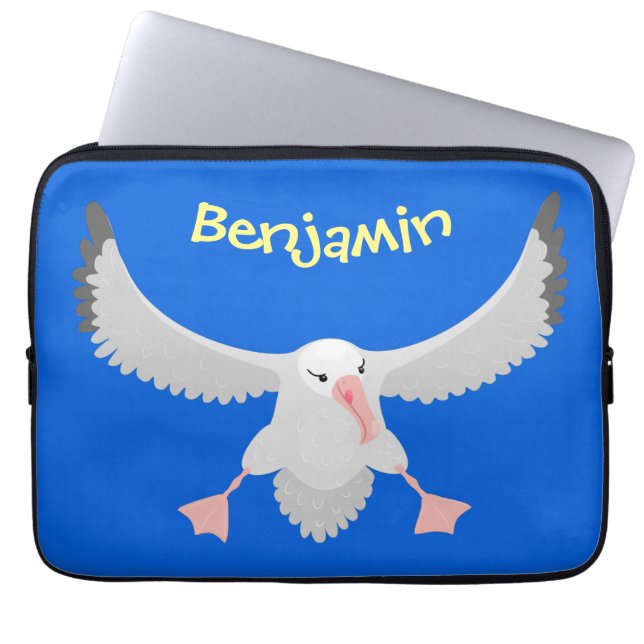 Niedlicher Albatross-Vogel mit Cartoon Laptopschutzhülle (Vorderseite)