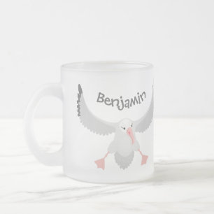 Niedlicher Albatross-Vogel mit Cartoon Mattglastasse