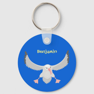 Niedlicher Albatross-Vogel mit Cartoon Schlüsselanhänger