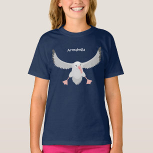 Niedlicher Albatross-Vogel mit Cartoon T-Shirt