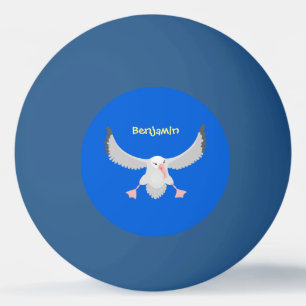 Niedlicher Albatross-Vogel mit Cartoon Tischtennisball