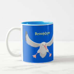 Niedlicher Albatross-Vogel mit Cartoon Zweifarbige Tasse